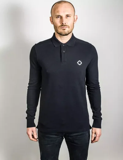 MA Strum LS Pique Polo Shirt | Ink Navy