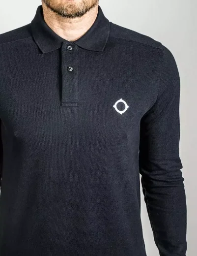 MA Strum LS Pique Polo Shirt | Ink Navy