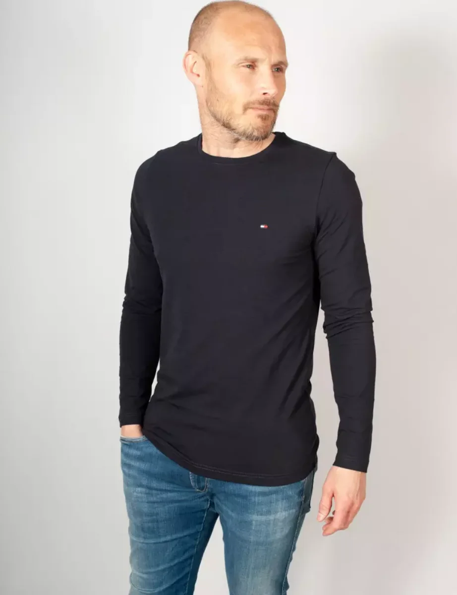 Tommy Hilfiger Stretch Slim Fit Long Sleeve T-Shirt | Navy