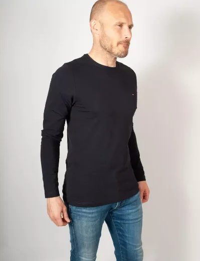 Tommy Hilfiger Stretch Slim Fit Long Sleeve T-Shirt | Navy