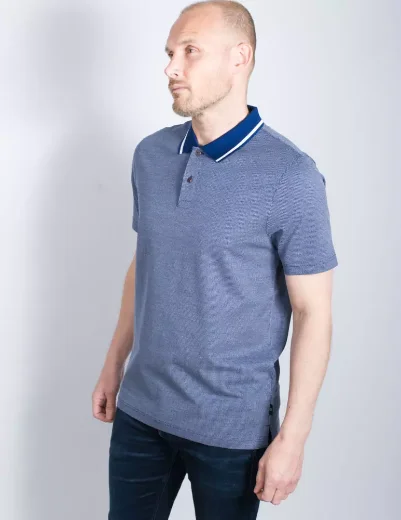 Ted Baker Arts Mini Jacquard Stitch Polo | Dark Blue