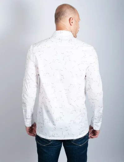 Ted Baker Zaarly LS Diver Printed Shirt | White