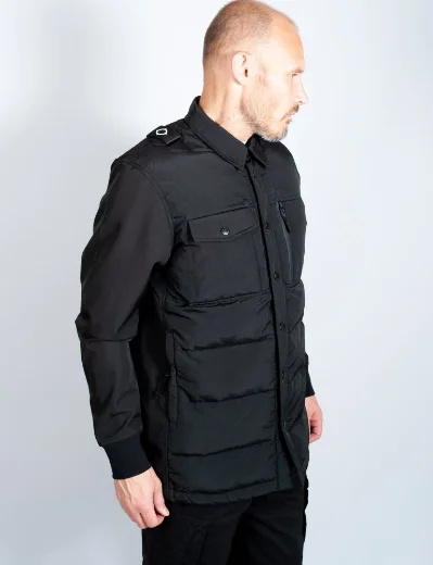 MA Strum Softshell Down Quilt Overshirt | Jet Black