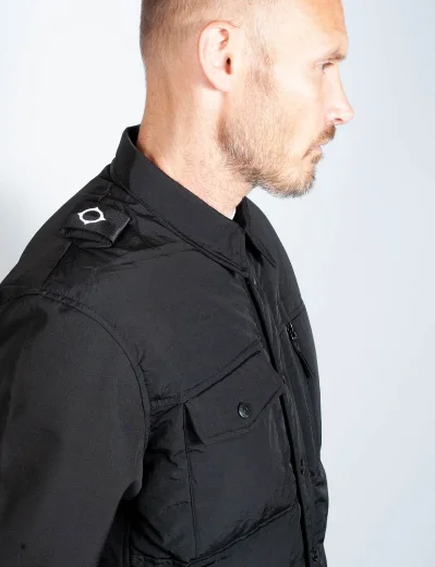 MA Strum Softshell Down Quilt Overshirt | Jet Black