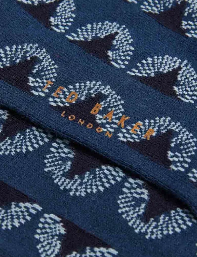 Ted Baker Nicegeo Printed Sock | Navy