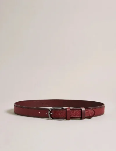 Ted Baker Nightts Caviar Emboss Leather Belt | Oxblood