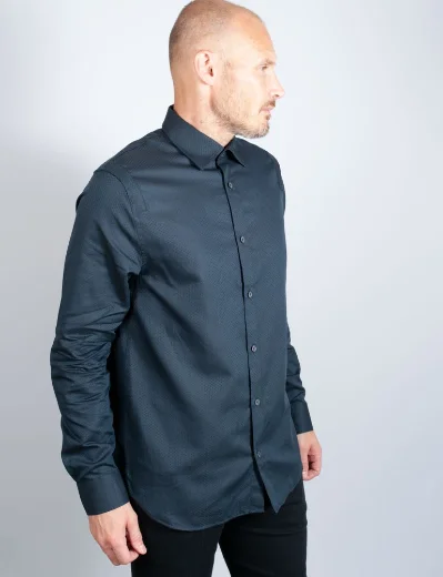 Ted Baker Layer Long Sleeve Shirt | Navy