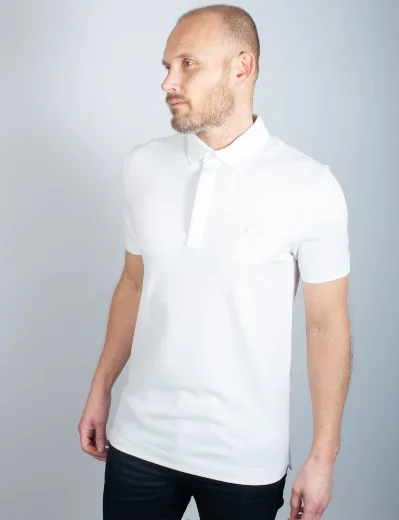 Lacoste Men's Paris Polo Shirt Cotton Stretch Pique | White