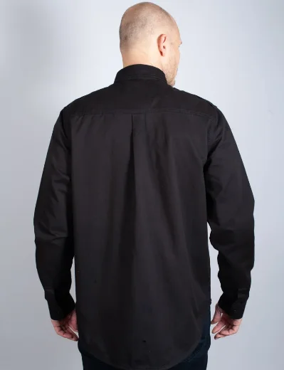 MA Strum Full Placket Over Shirt | Black