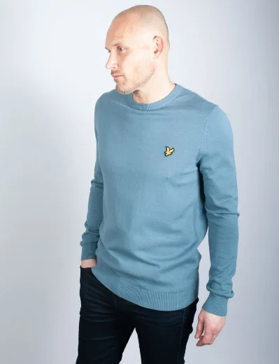 Lyle & Scott Cotton Crew Neck Jumper | Skipton Blue