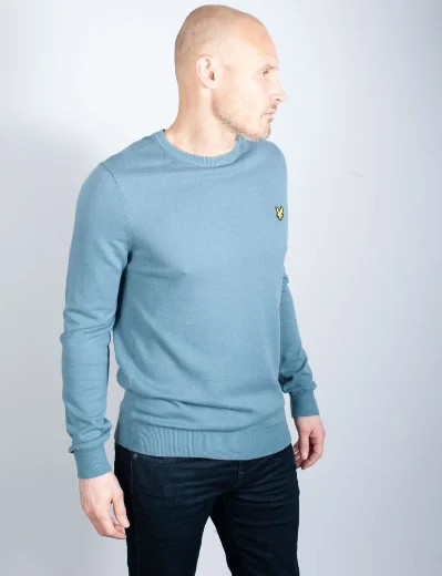 Lyle & Scott Cotton Crew Neck Jumper | Skipton Blue