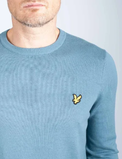 Lyle & Scott Cotton Crew Neck Jumper | Skipton Blue