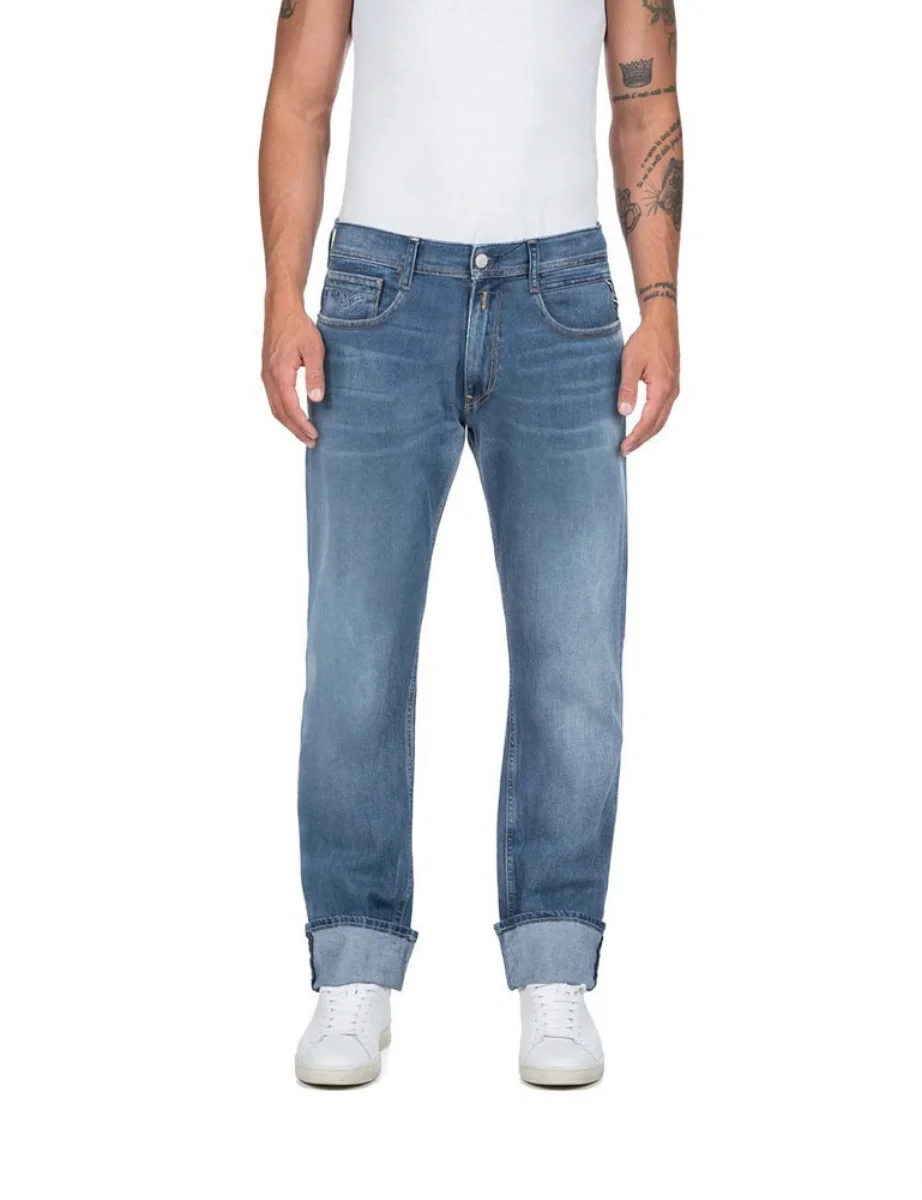 Replay Mens Rocco Comfort Fit Jean | Mid Blue Wash