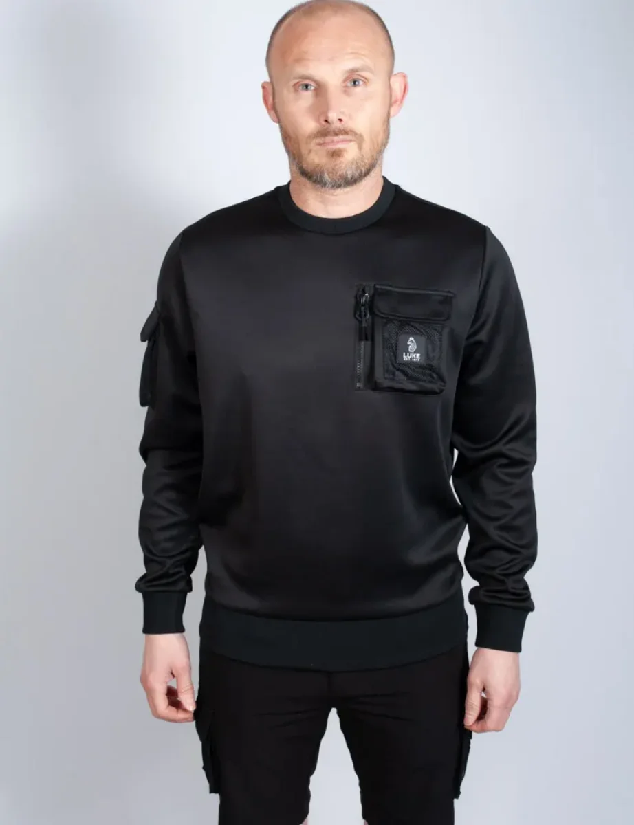 Luke 1977 Baker Pocket Detail Sweatshirt | Black