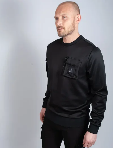 Luke 1977 Baker Pocket Detail Sweatshirt | Black