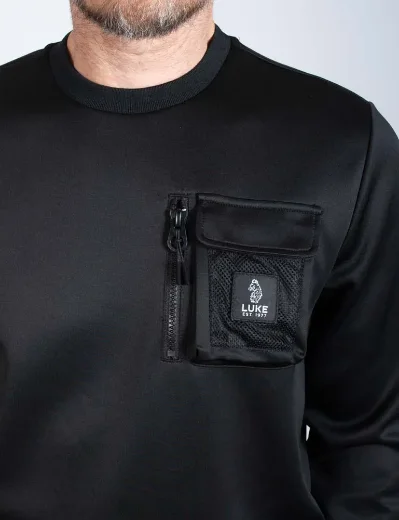 Luke 1977 Baker Pocket Detail Sweatshirt | Black