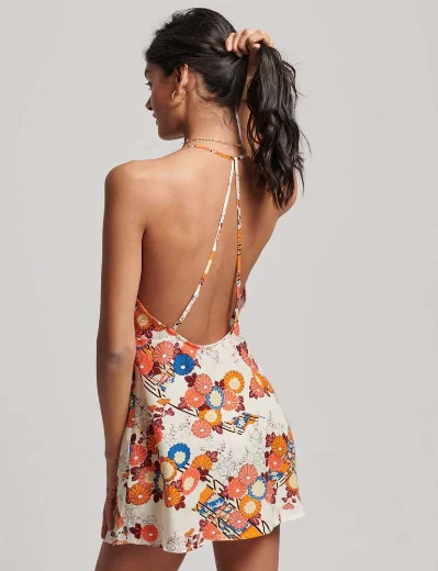 Superdry Vintage Printed Mini Slip Dress | Cream Floral