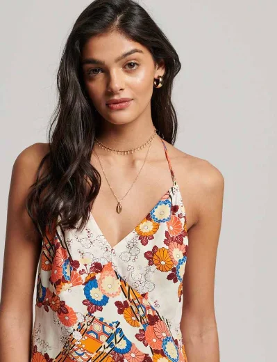 Superdry Vintage Printed Mini Slip Dress | Cream Floral