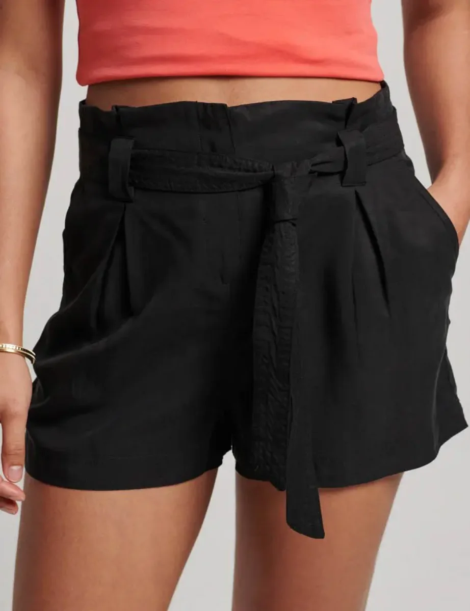 Superdry Vintage Paper Bag Short | Black