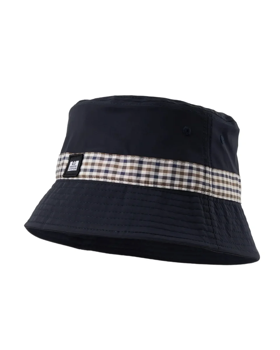 Weekend Offender Queensland Check Bucket Hat | Navy