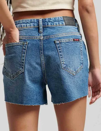 Superdry Vintage Mid Rise Slim Short | Madison Mid Blue