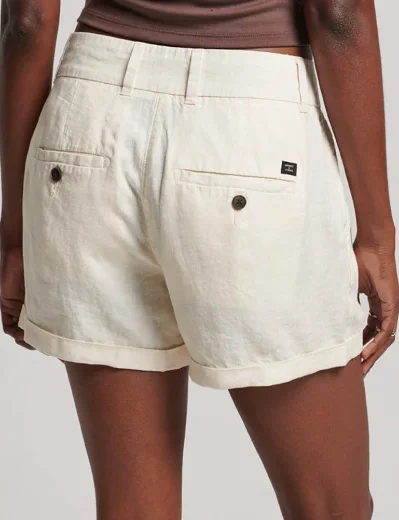 Superdry Studios Overdyed Linen Short | Cream