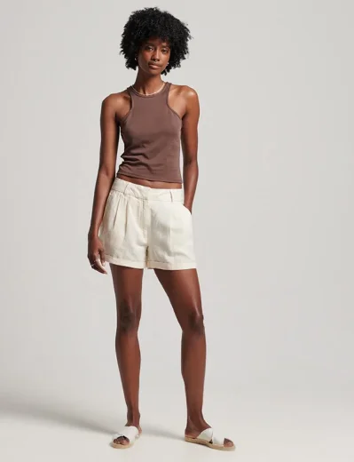 Superdry Studios Overdyed Linen Short | Cream