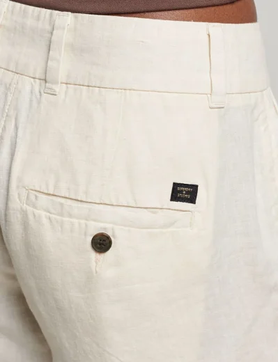 Superdry Studios Overdyed Linen Short | Cream