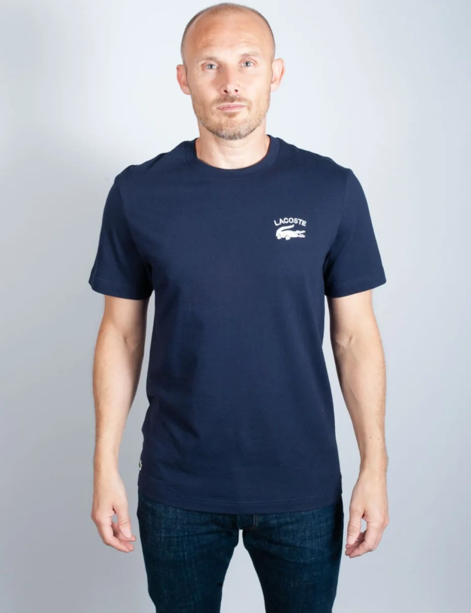 Lacoste Embroidered Croc Cotton T-Shirt | Navy