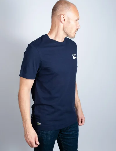 Lacoste Embroidered Croc Cotton T-Shirt | Navy