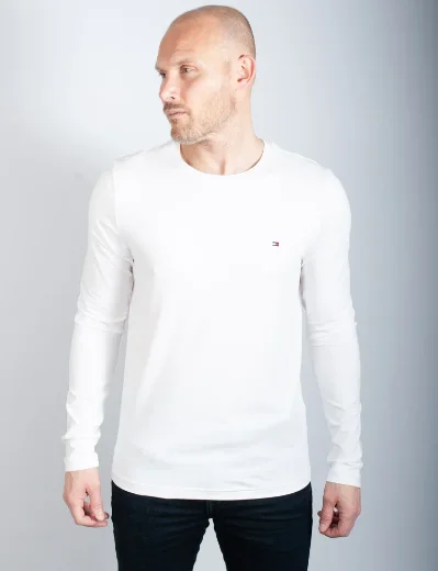 Tommy Hilfiger Stretch Slim Fit Long Sleeve T-Shirt | White