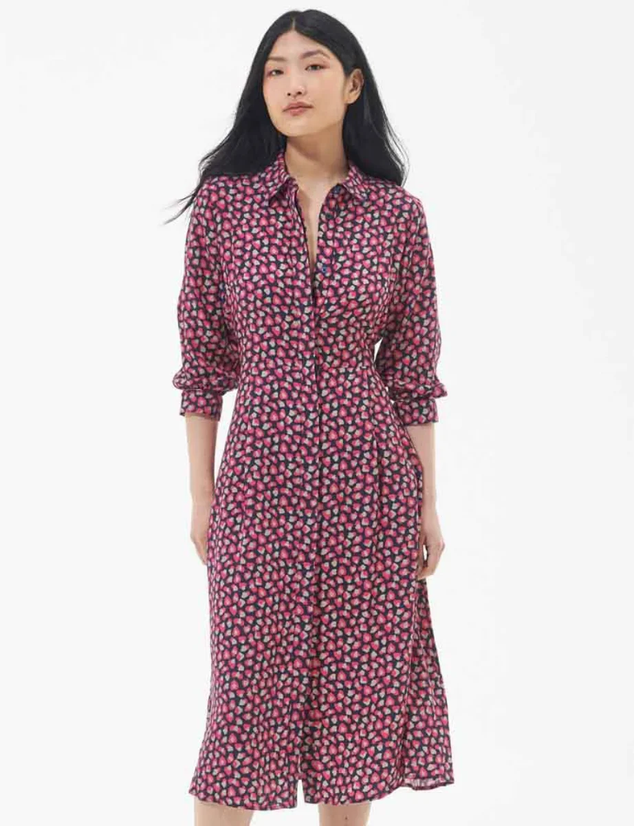 Barbour Ladies Rosoman Midi Dress | Animal Print