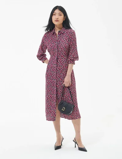 Barbour Ladies Rosoman Midi Dress | Animal Print