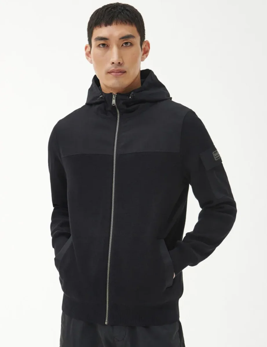 Barbour Intl Atomic Knitted Zip Through Hoody | Black