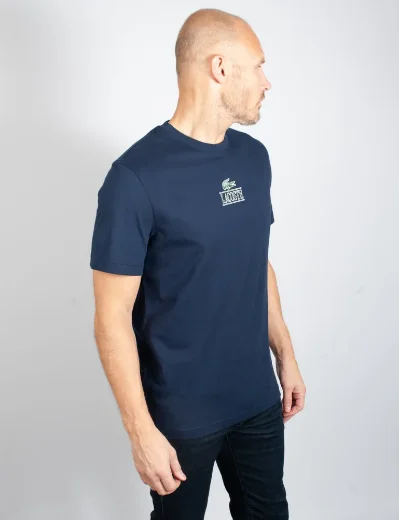 Lacoste Men's Regular Fit Cotton Jersey Branded T-Shirt | Navy