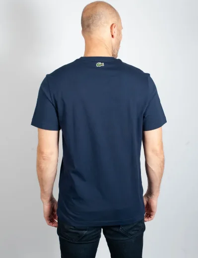 Lacoste Men's Regular Fit Cotton Jersey Branded T-Shirt | Navy