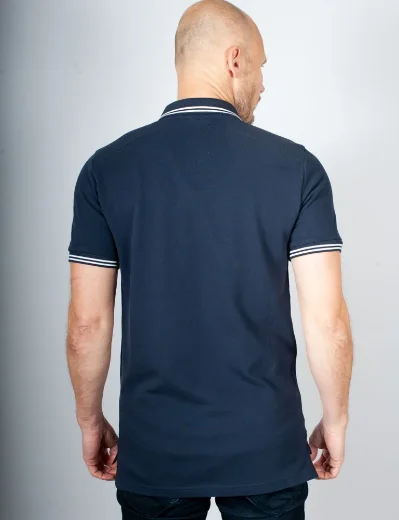 MA Strum Double Tipped SS Polo Shirt | Ink Navy