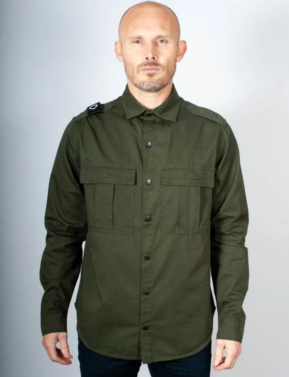 MA Strum Patch Pocket Parade Overshirt | Oil Slick