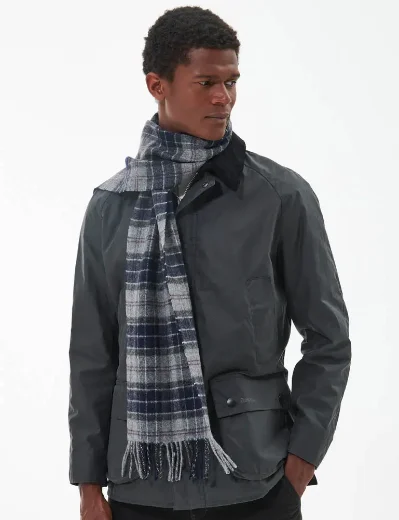 Barbour Tartan Lambswool Scarf | Black Slate