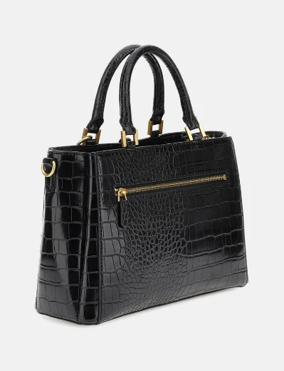 Guess G James Faux Croc Handbag | Black