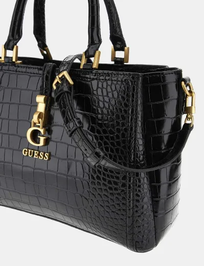 Guess G James Faux Croc Handbag | Black