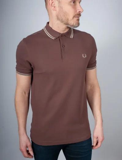 Fred Perry Twin Tipped Polo Shirt | Carrington Brick / Warm Grey