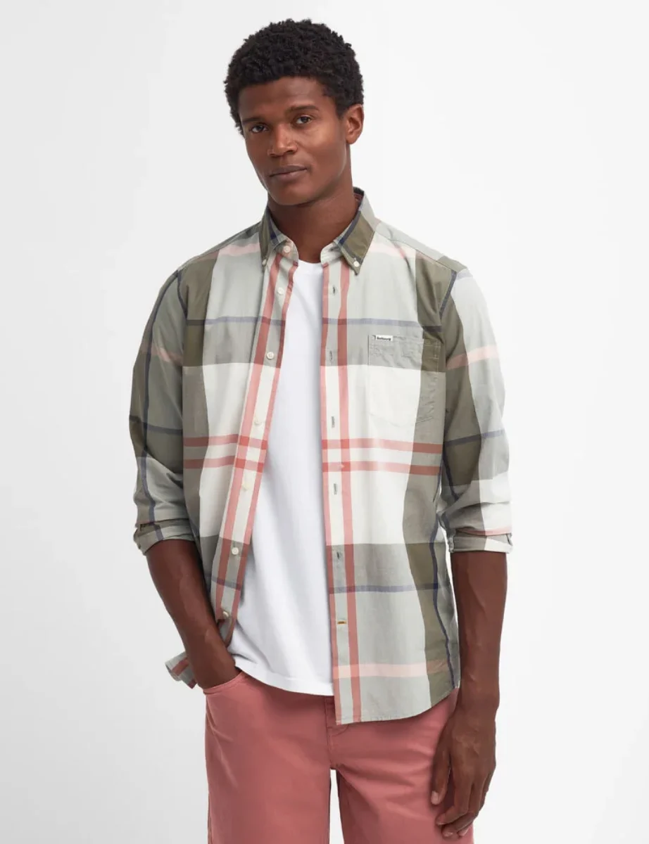 Barbour Harris Tailored Check Shirt | Glenmore Olive Tartan