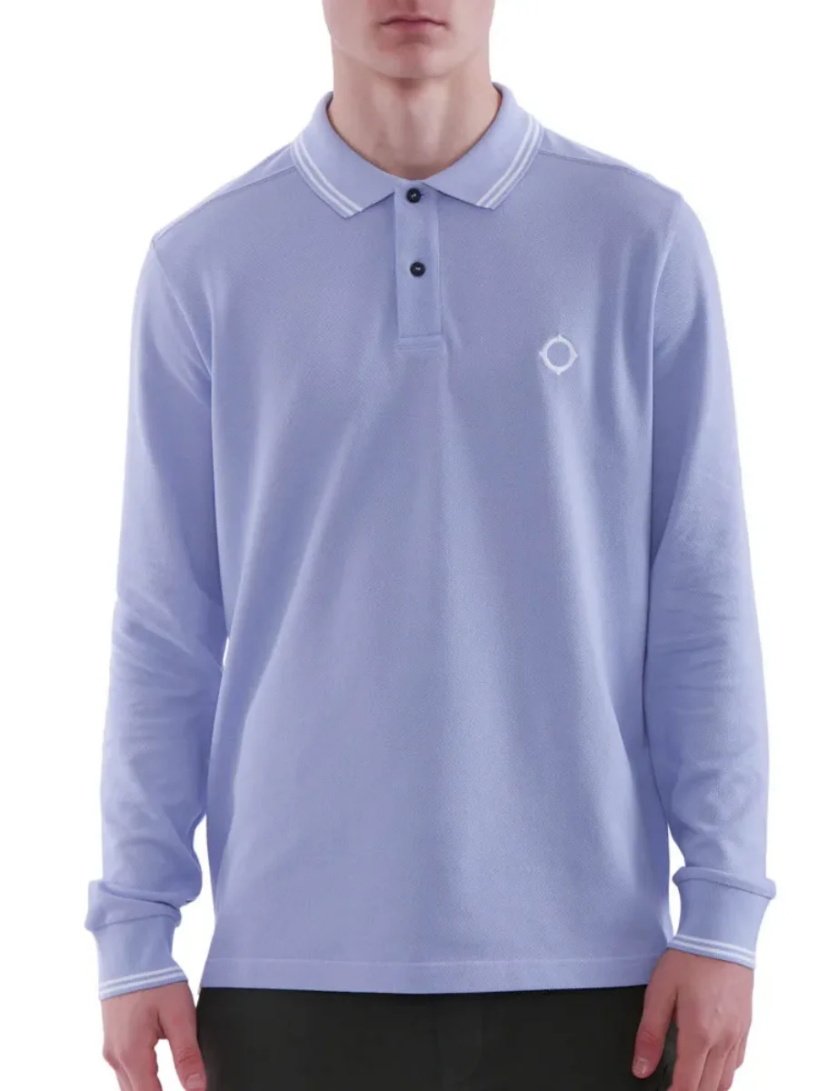 MA Strum LS Double Tipped Polo Shirt | Lavender