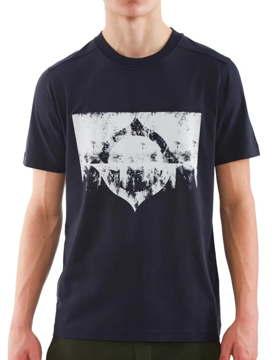 Ma Strum Grunge Logo T-Shirt | Ink Navy