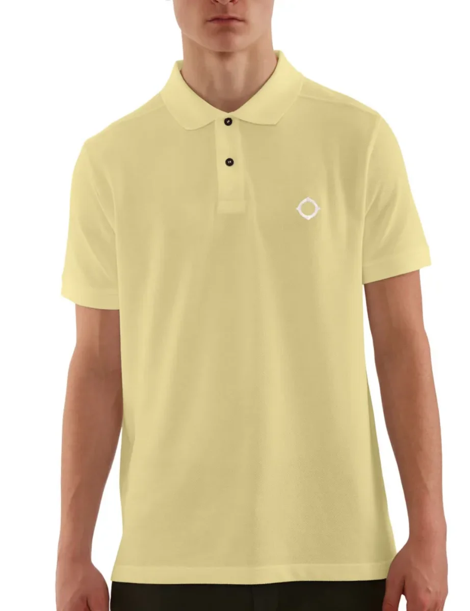 MA Strum Short Sleeve Pique Polo Shirt | Pumice Stone