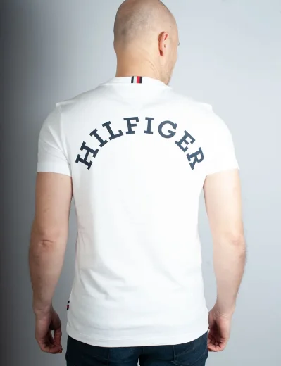 Tommy HilfIger Monotype Logo Back Print T-Shirt | White