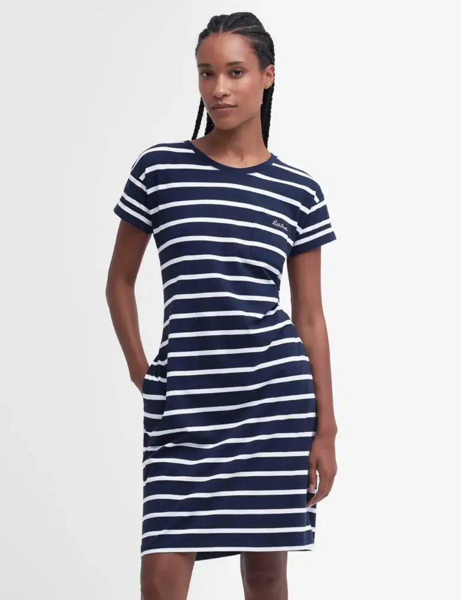 Barbour Womens Otterburn Stripe Dress | Navy / White