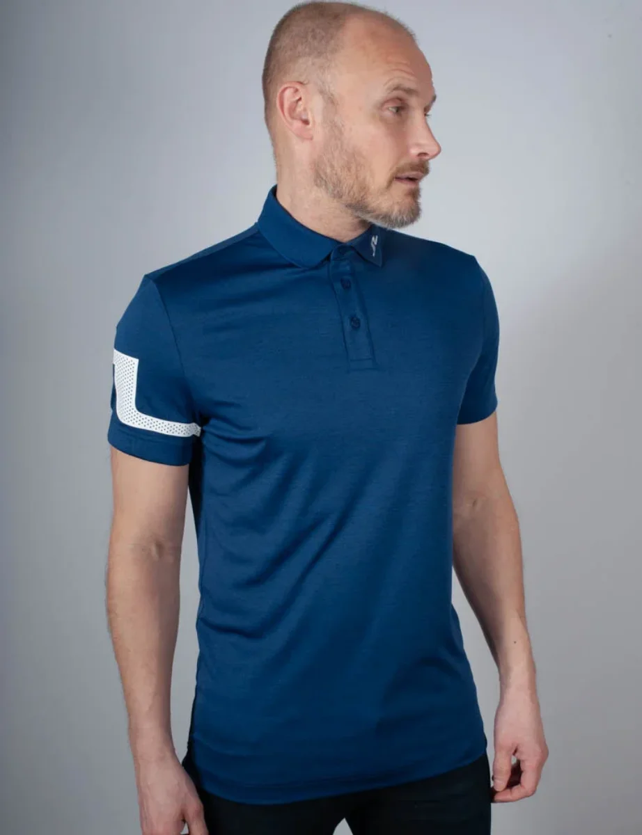 J.Lindeberg Heath Regular Fit Polo Shirt | Estate Blue Melange