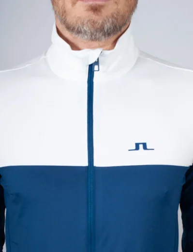 J.Lindeberg Banks Full Zip Sweatshirt | Estate Blue / White